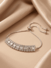 Adjustable Baguette & Round Cut Crystal Bracelet