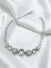 Silver-Tone Pavé Ball and Brilliant Crystal Link Bracelet