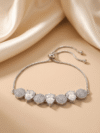 Silver-Tone Pear Crystal and Stardust Bolo Bracelet
