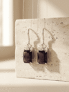 Elegant Emerald-Cut Smoky Quartz Drop Earrings