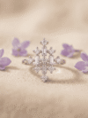 Elegant Snowflake Diamond Cluster Ring