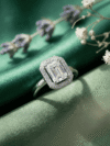 Emerald-Cut Halo Diamond Ring