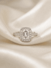 Emerald-Cut Halo Diamond Ring