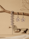 Elegant Pink Stone Bracelet & Floral Earrings Set
