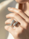 Elegant Twin Crystal Ball Ring